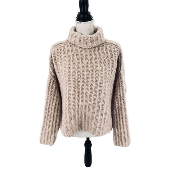 Free people cream Chunky turtleneck size xs - Picture 3 of 6